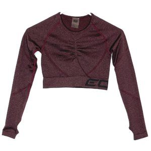 ARISE SCRUNCH ECHT Long Sleeve Crop Top Berry Size XS